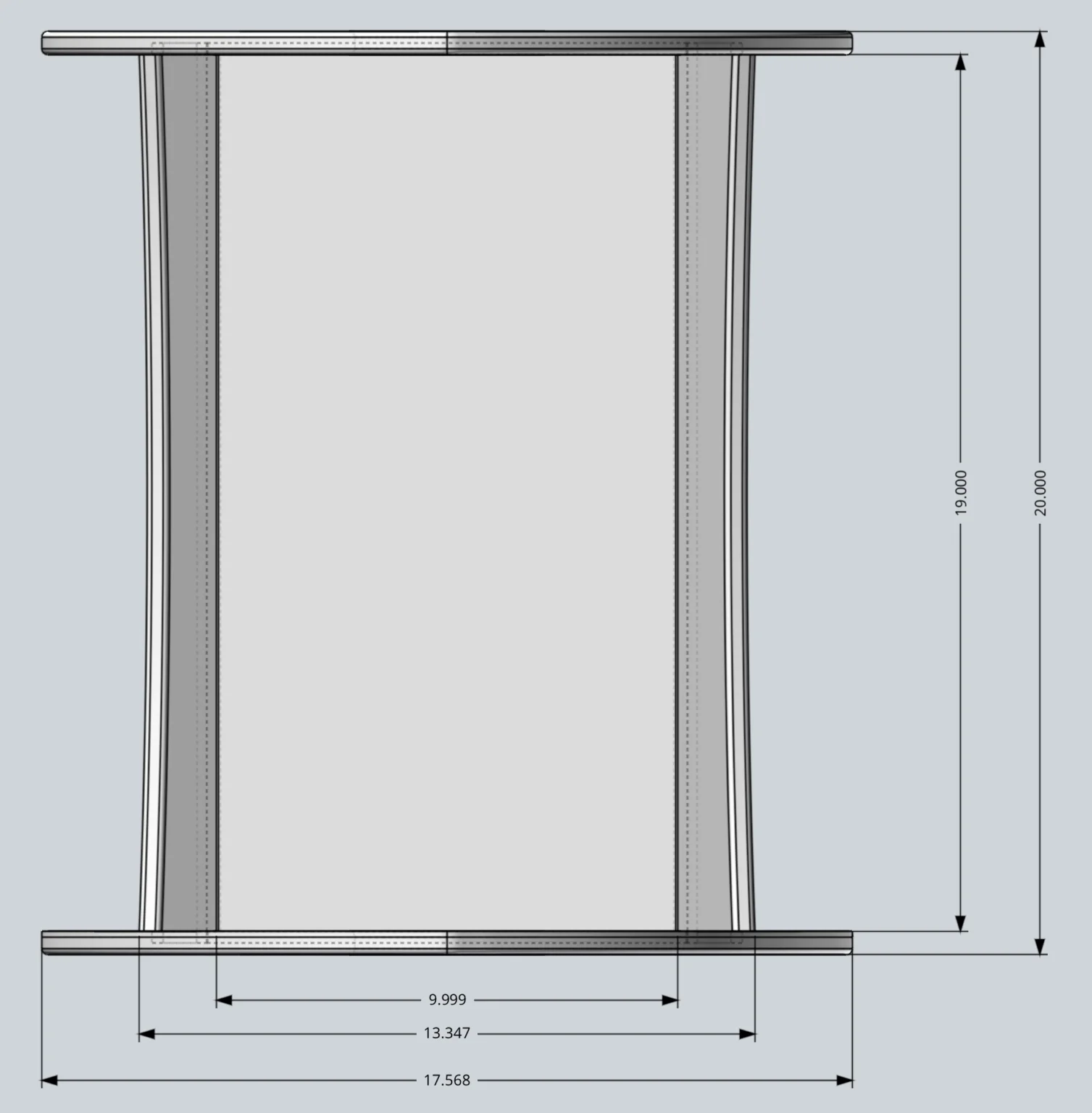 Baby doll carriage, top CAD view
