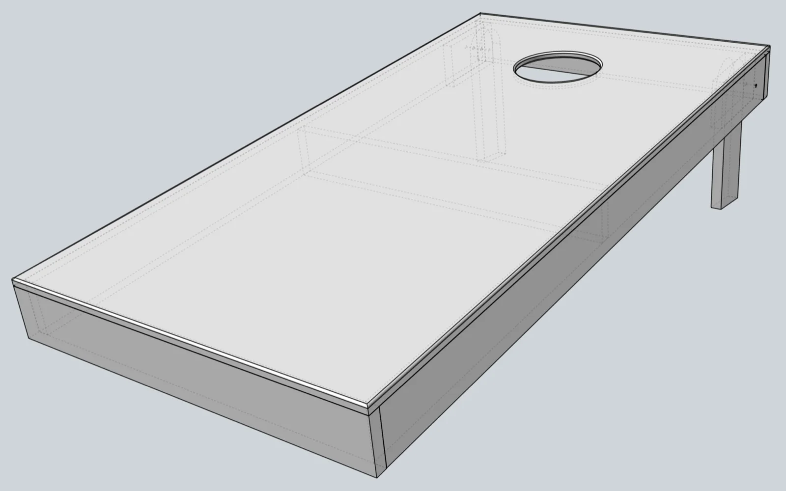 Cornhole board, 3D CAD render