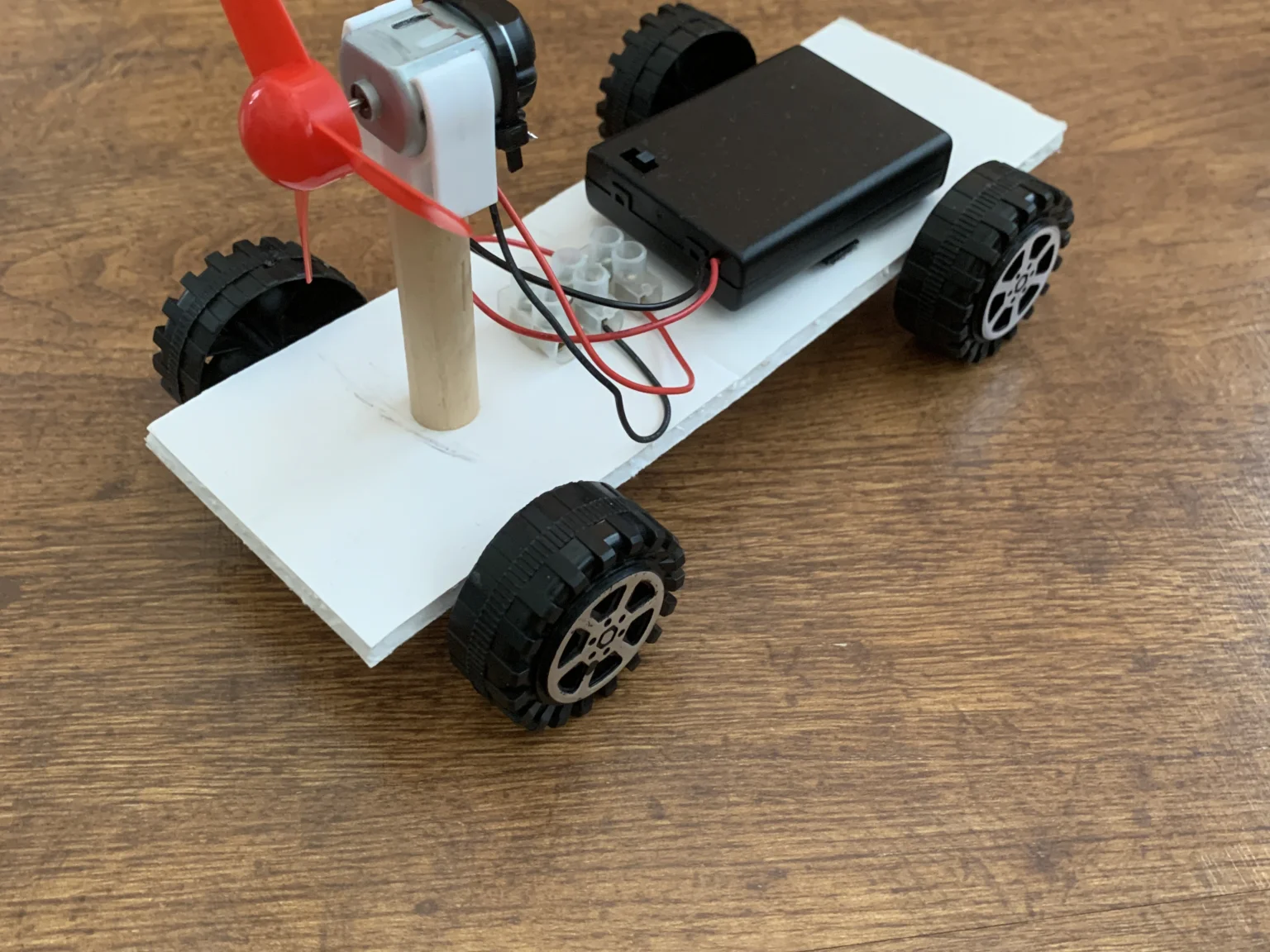 Fan powered toy car, 3D render