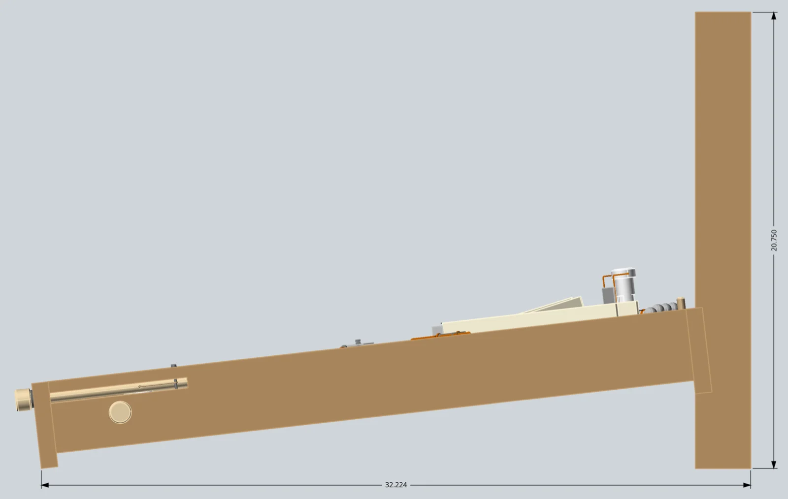 Mechanical pinball machine right side, build photo