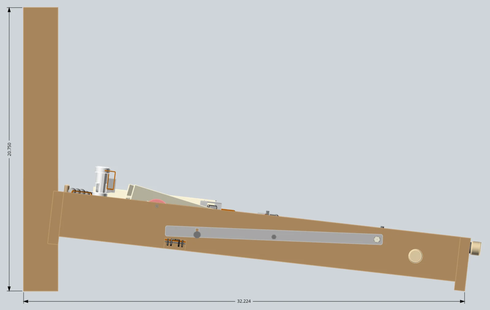 Mechanical pinball machine left side, build photo