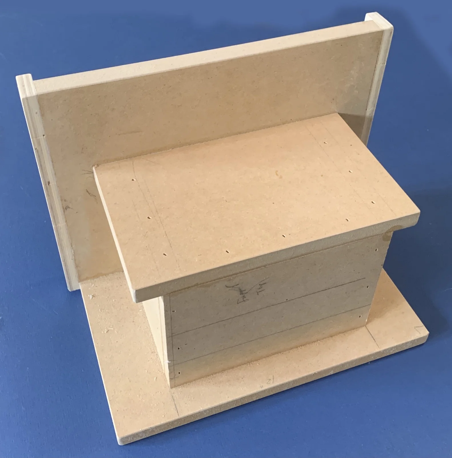 Tablesaw vertical tenon jig, back view photo
