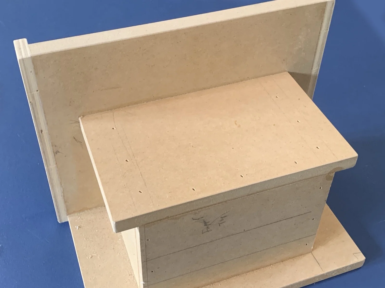 Tablesaw vertical tenon jig, back view